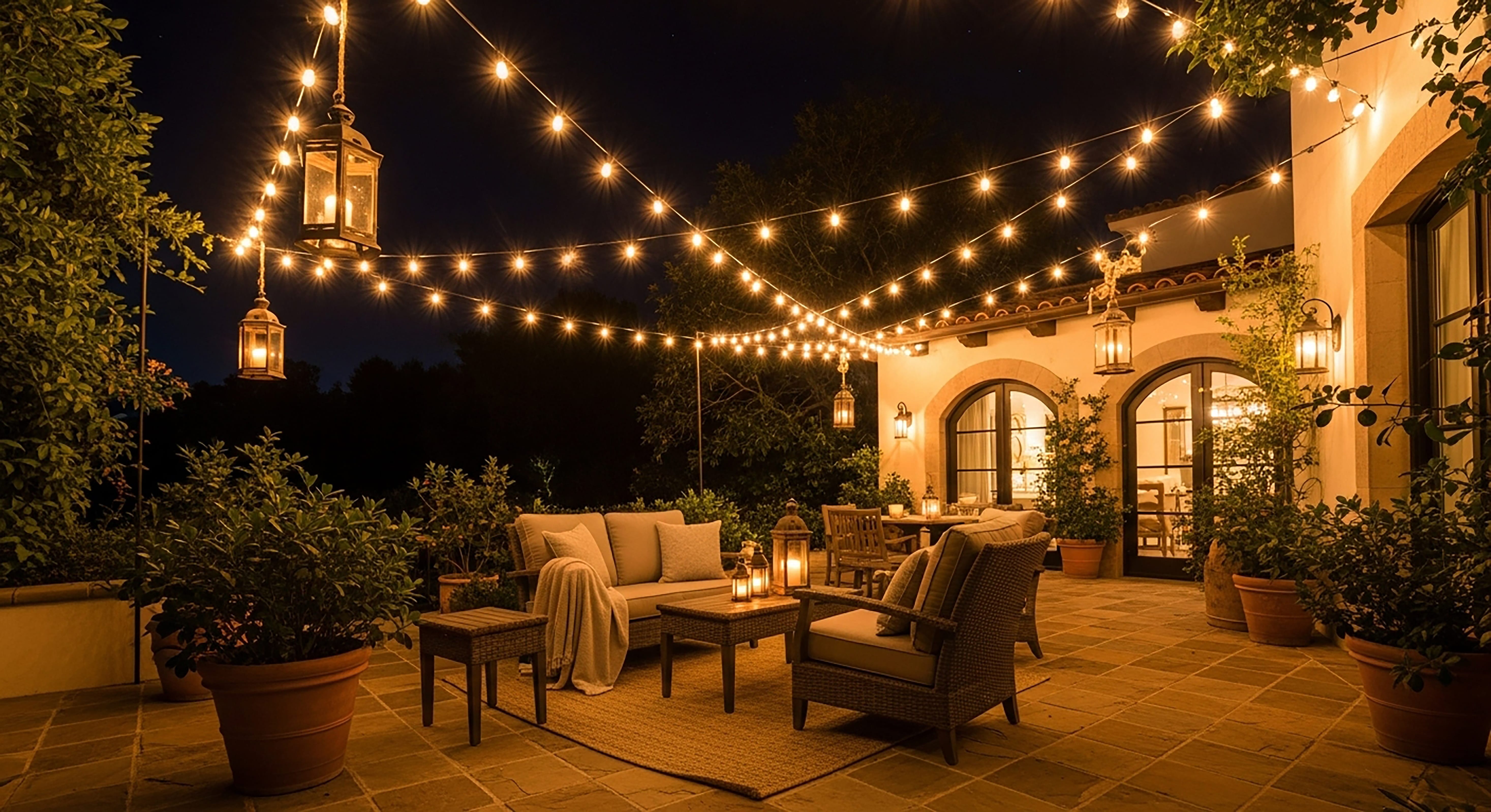 an,outdoor,patio,at,night,illuminated,by,warm,string,lights